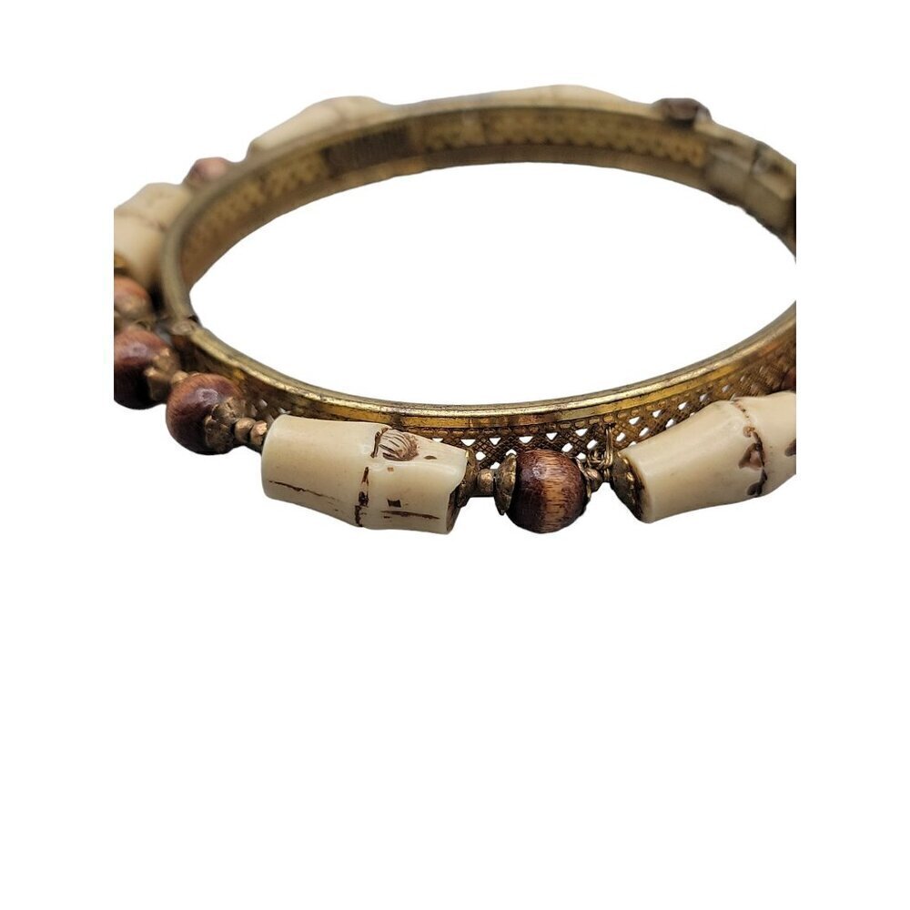 Miriam Haskell Rare Hinged Clamper Bangle Bracele… - image 7